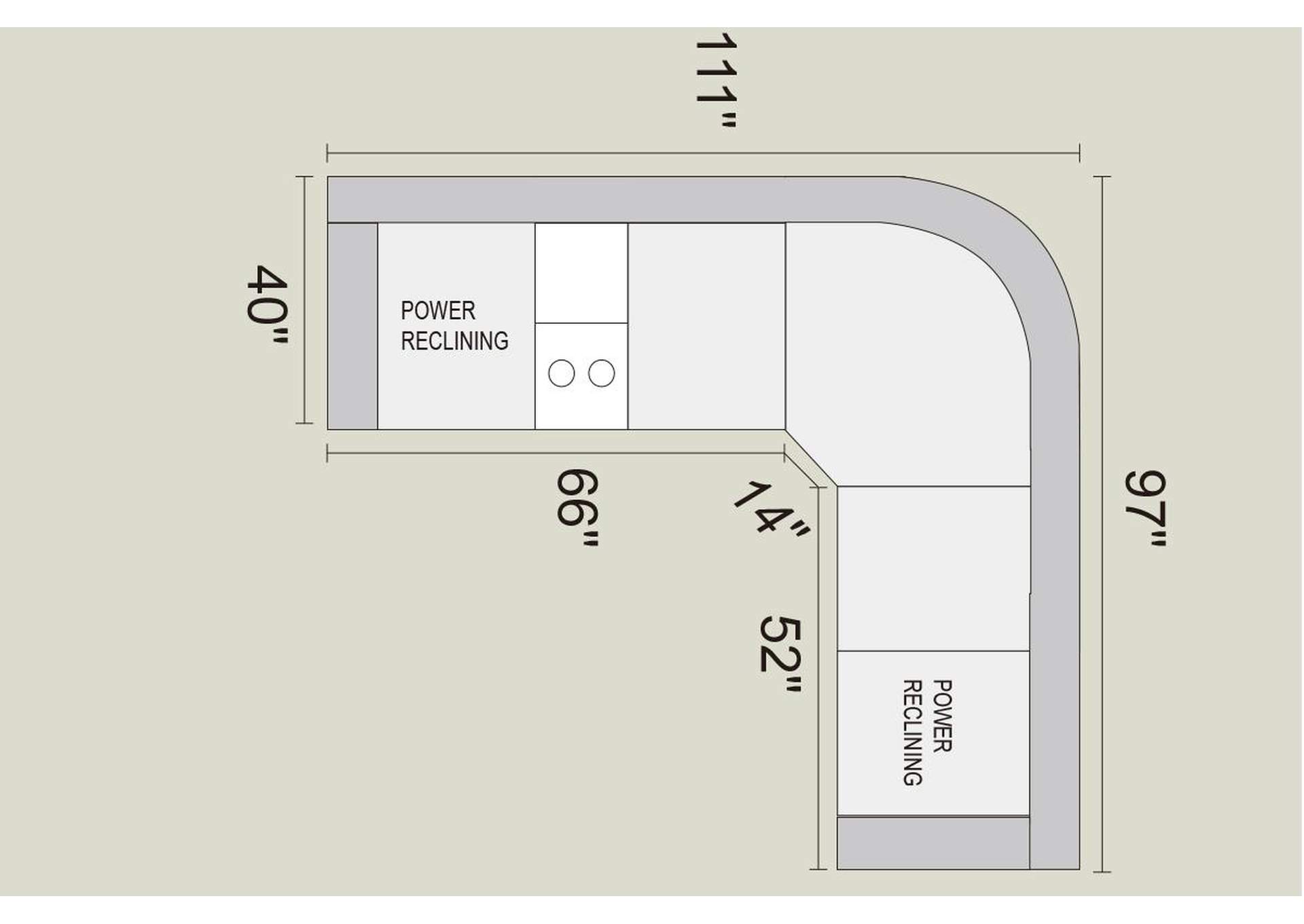 Power Motion Sectional,Poundex