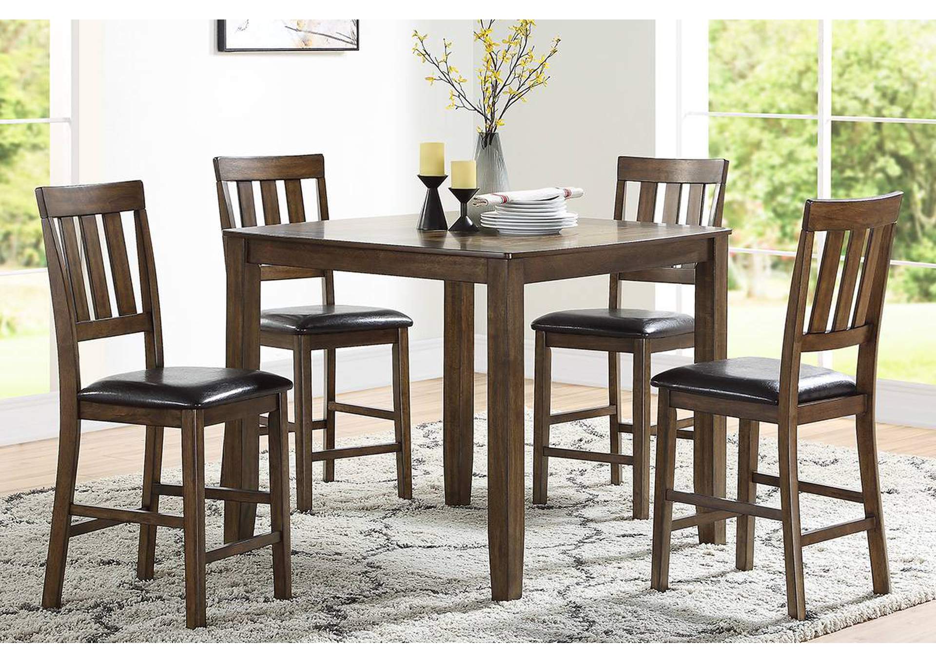 5 Piece Counter Height Dining Set,Poundex