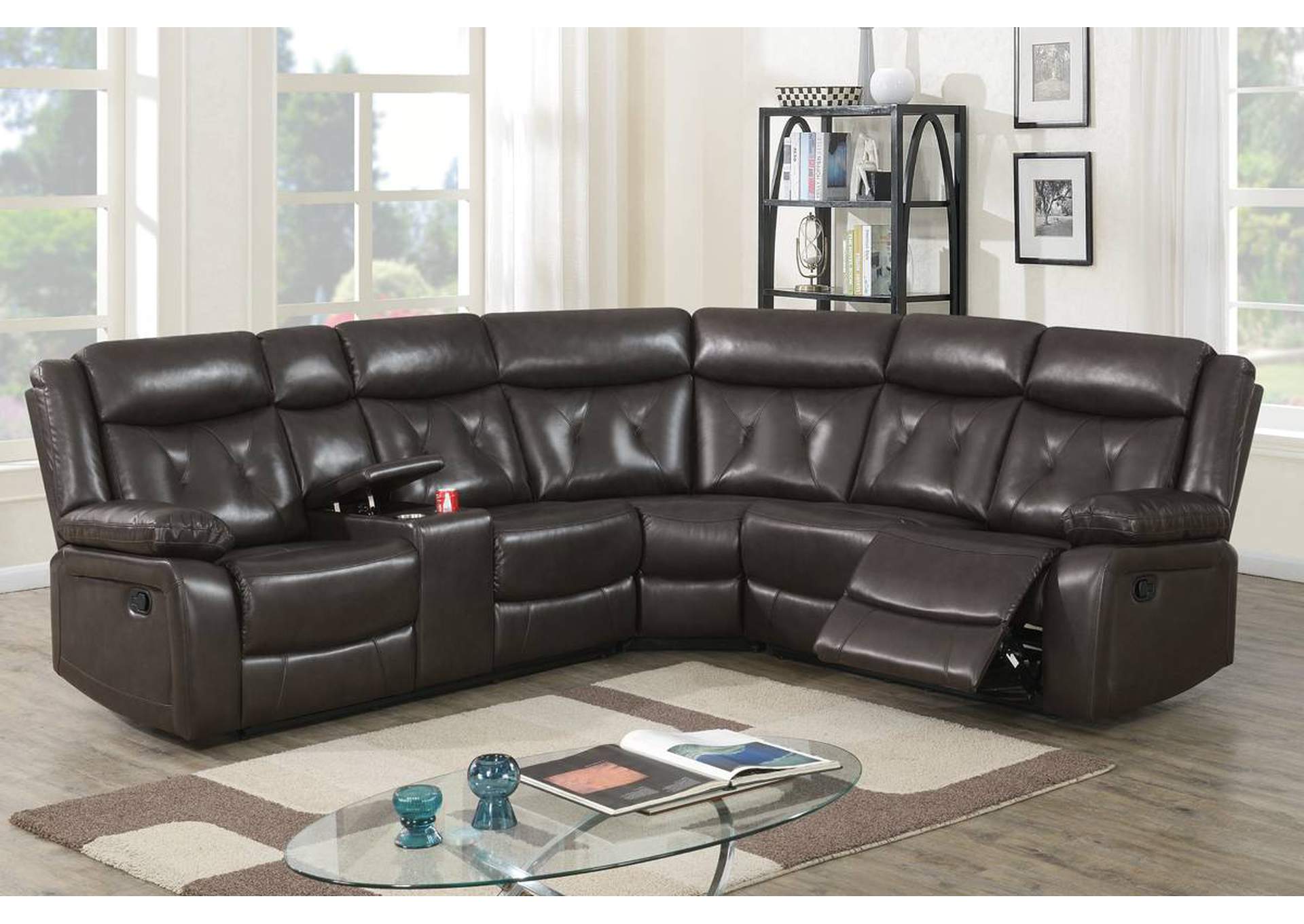 3-Pc Power Reclining Sectional,Poundex