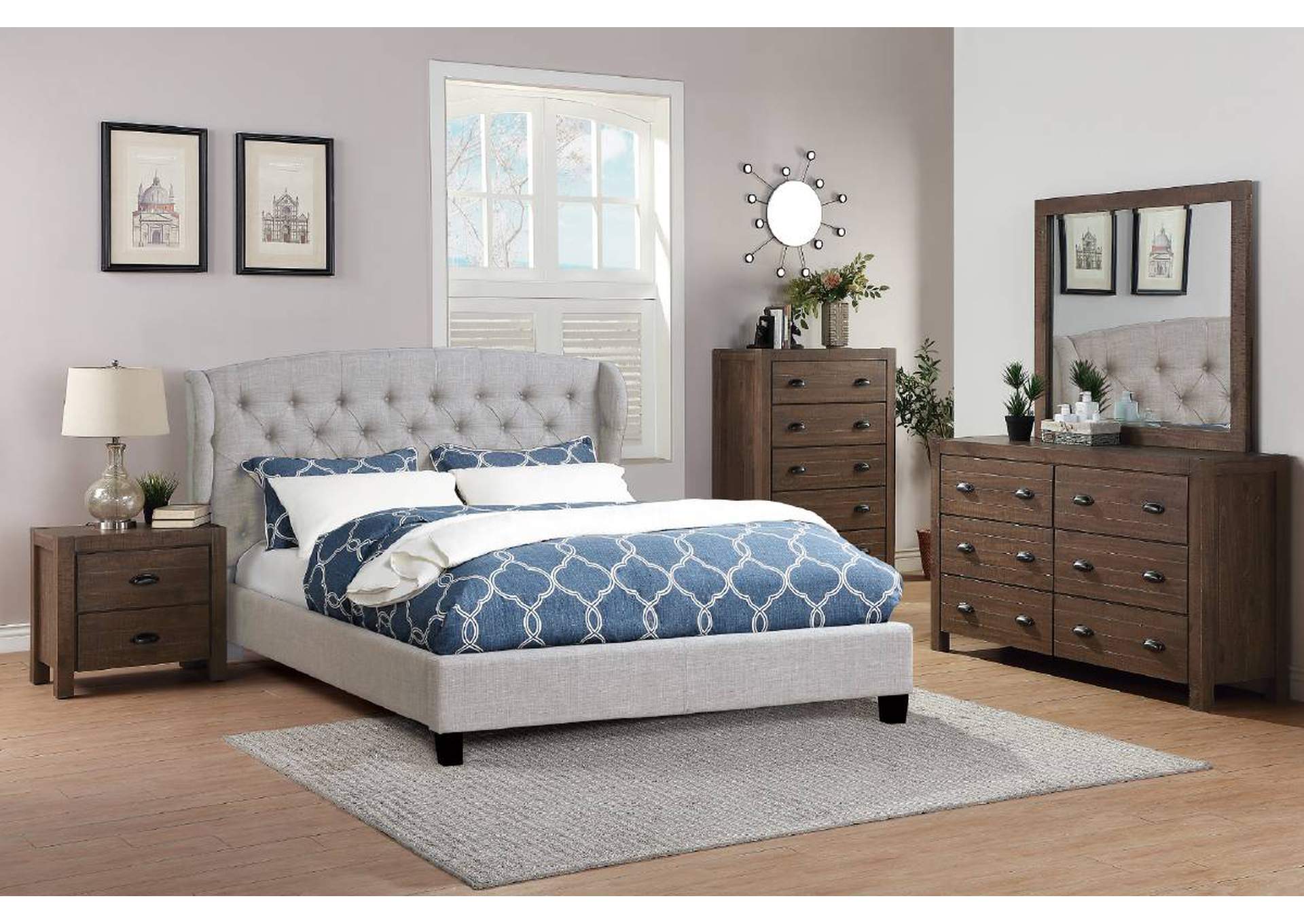 California King Bed,Poundex