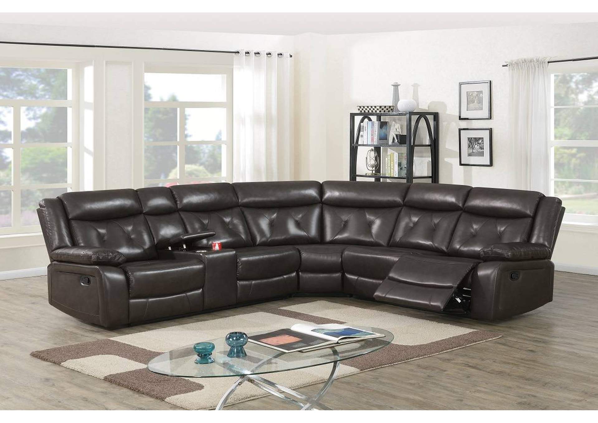 3-Pc Manual Reclining Sectional,Poundex