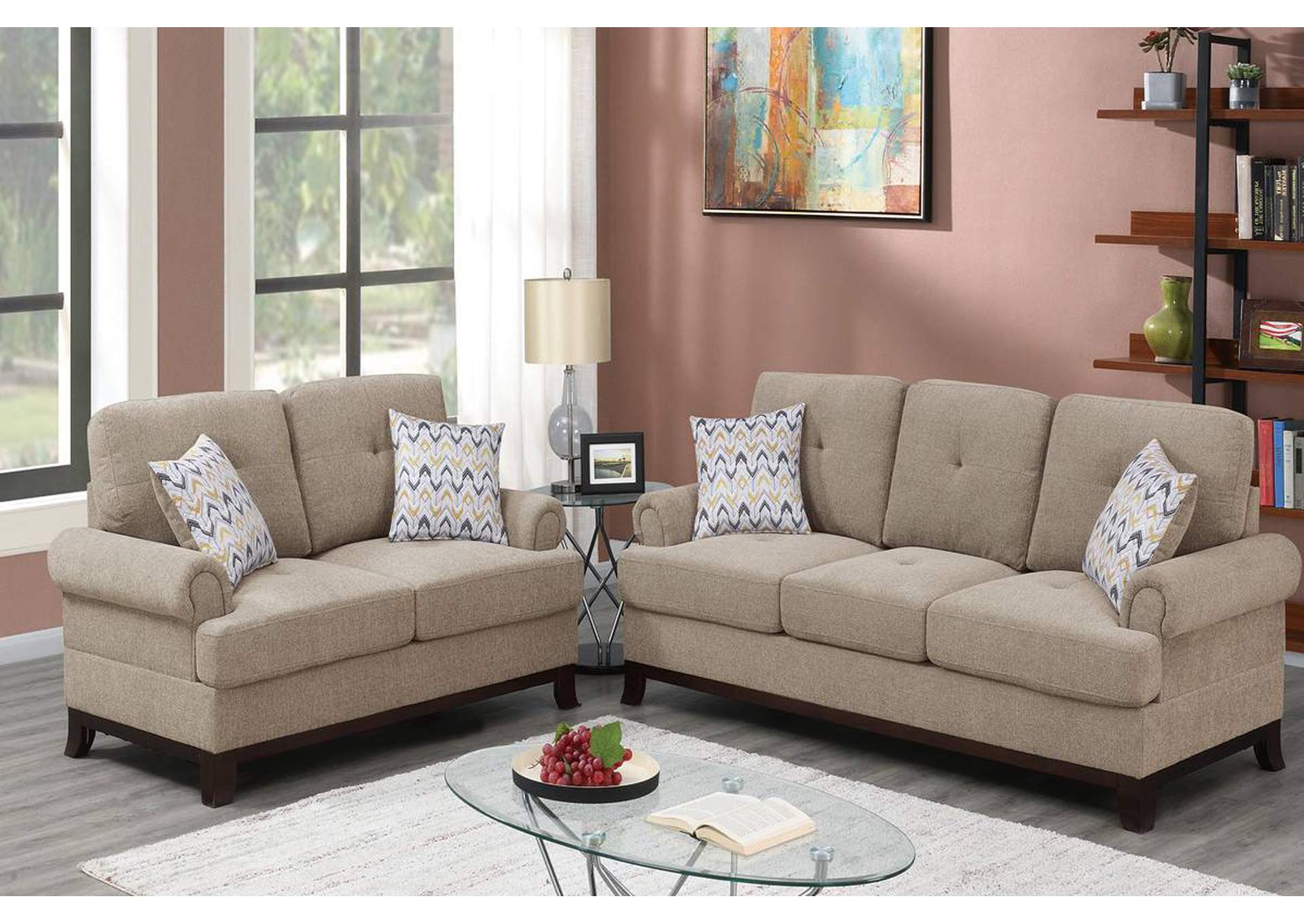 2-Pcs Sofa Set,Poundex