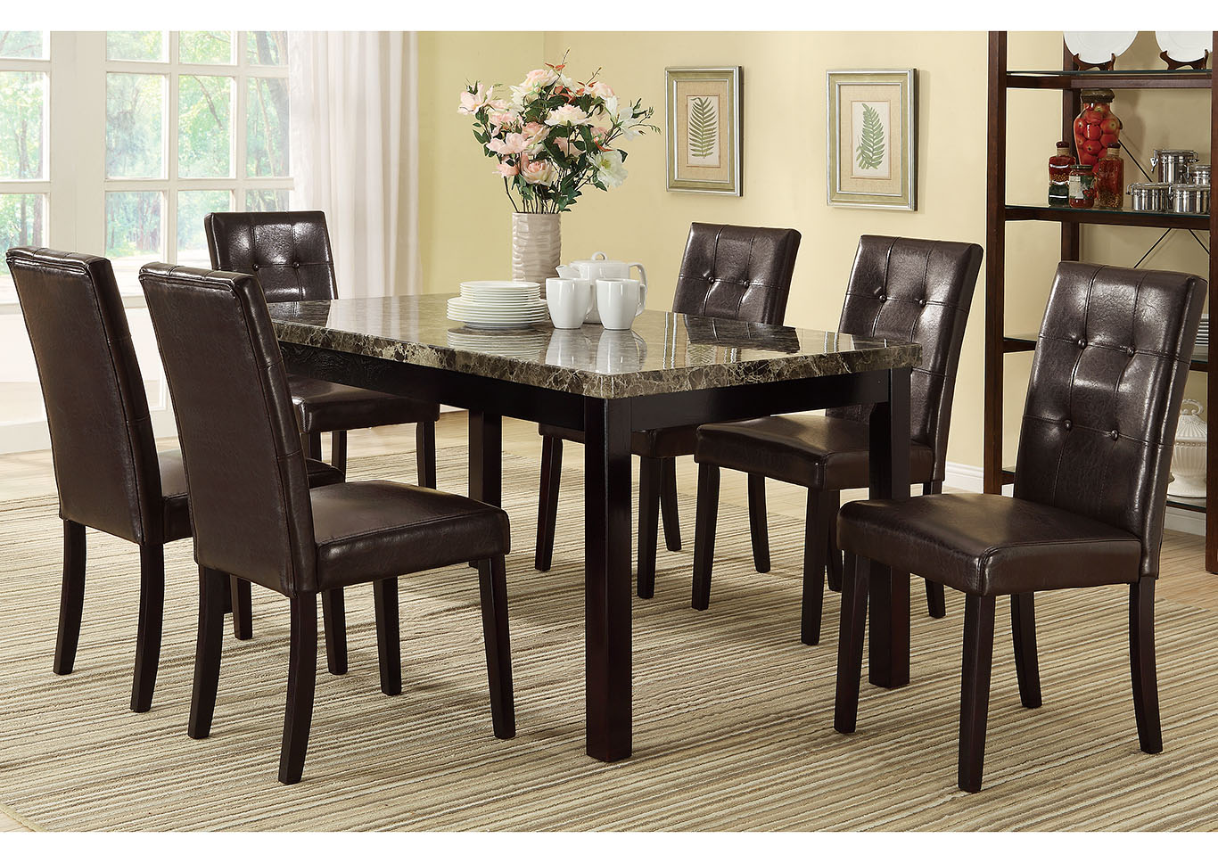 Dark Brown Dining Room Chairs : Dark Dining Table With Light Chairs