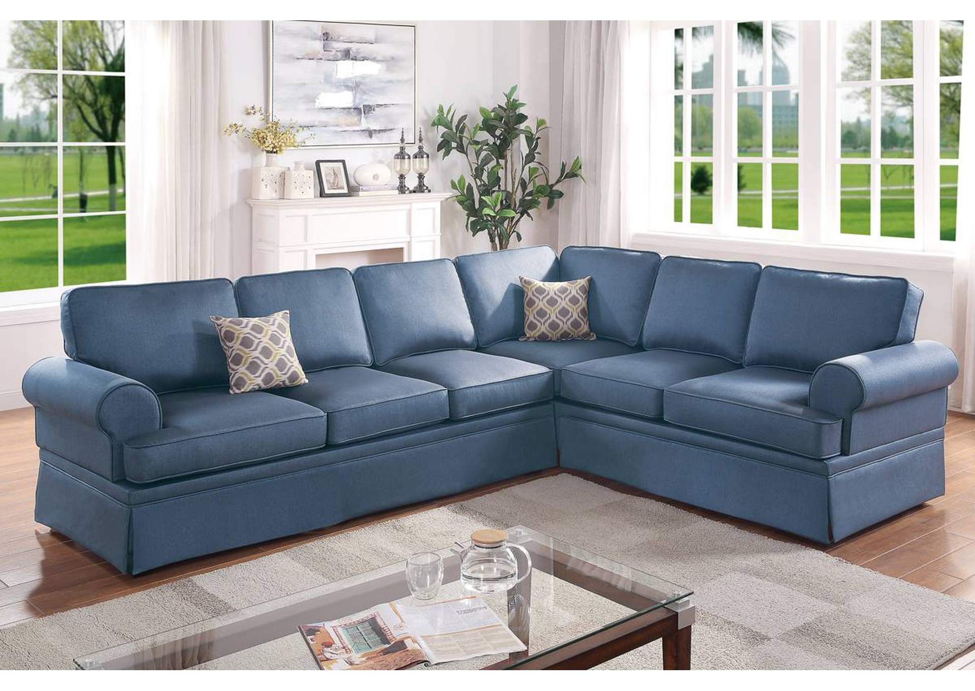 2 Piece Sectional Sofa Set,Poundex