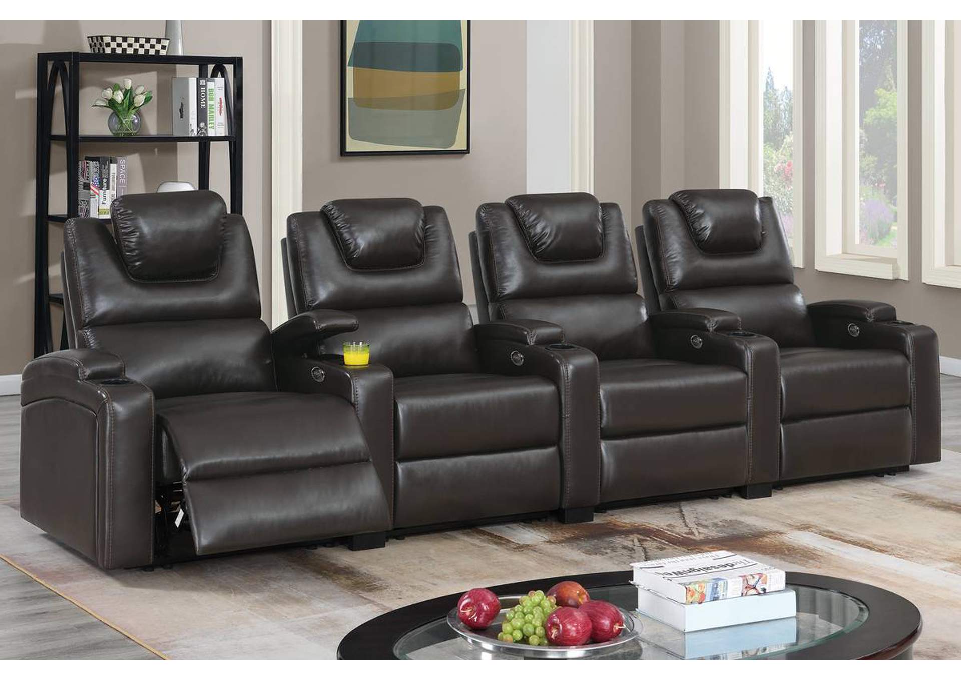 Single Straight Arm Recliner,Poundex