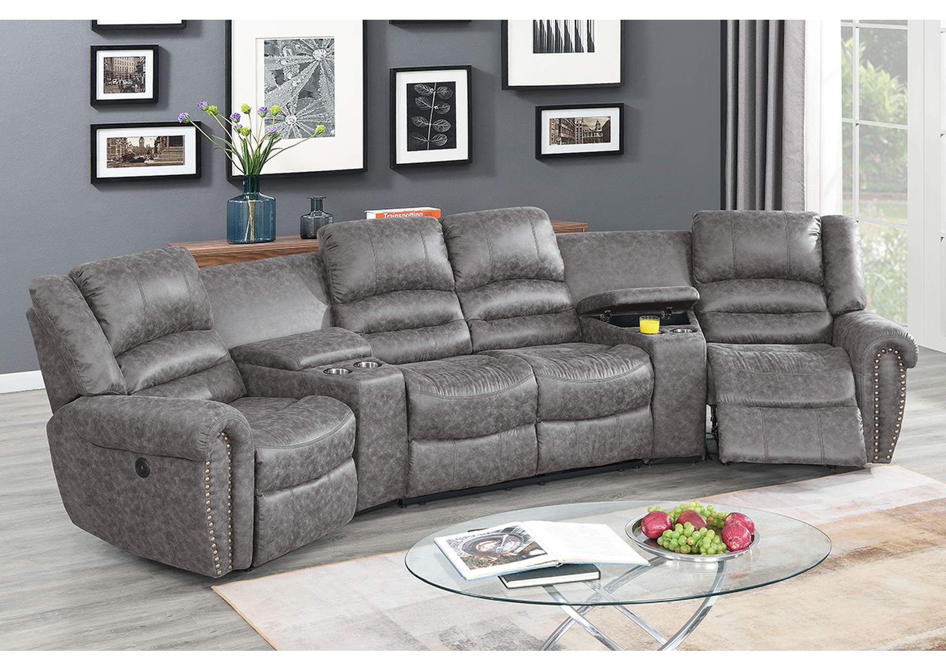 Power Theater Sectional,Poundex