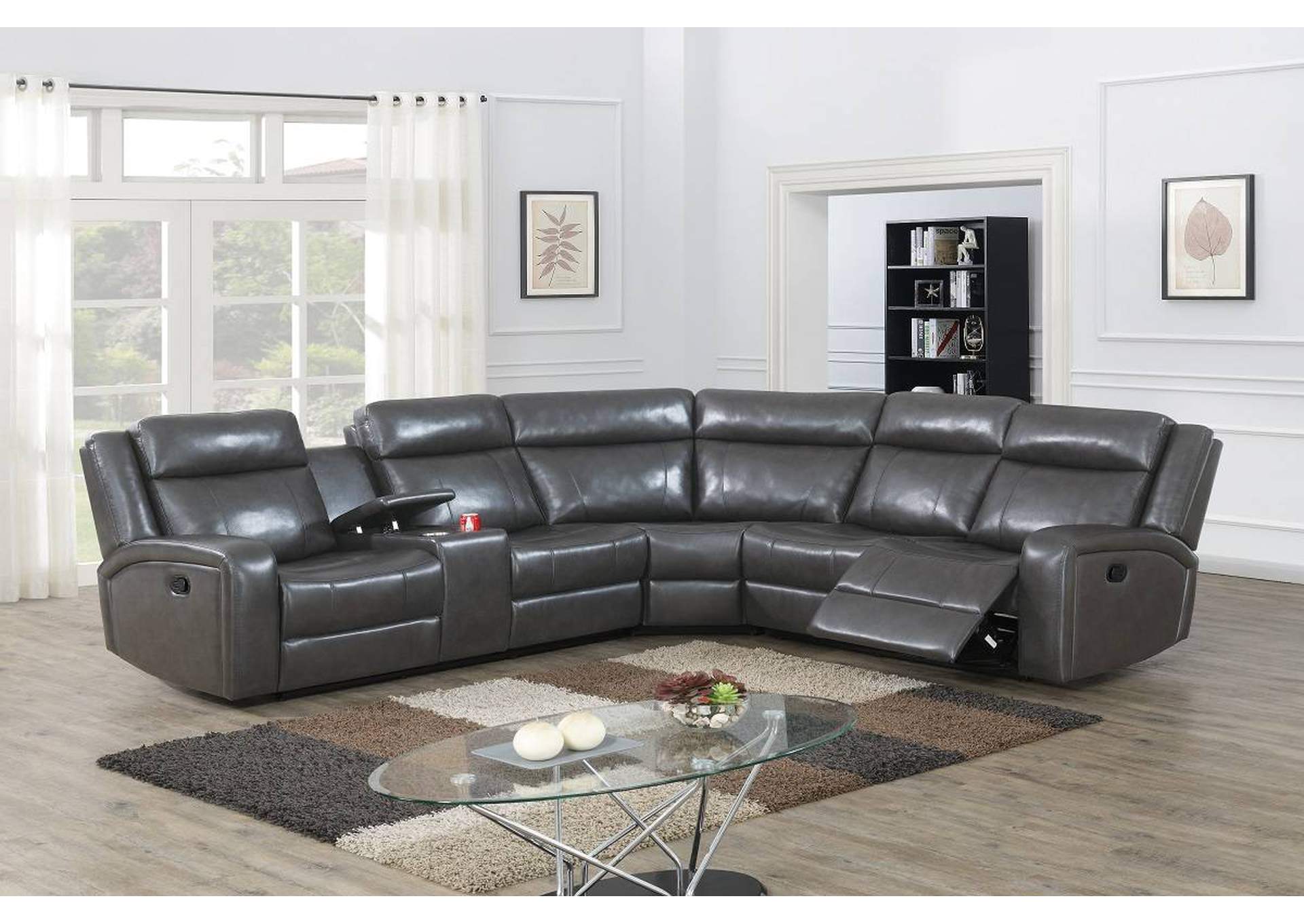 3-Pc Manual Reclining Sectional,Poundex