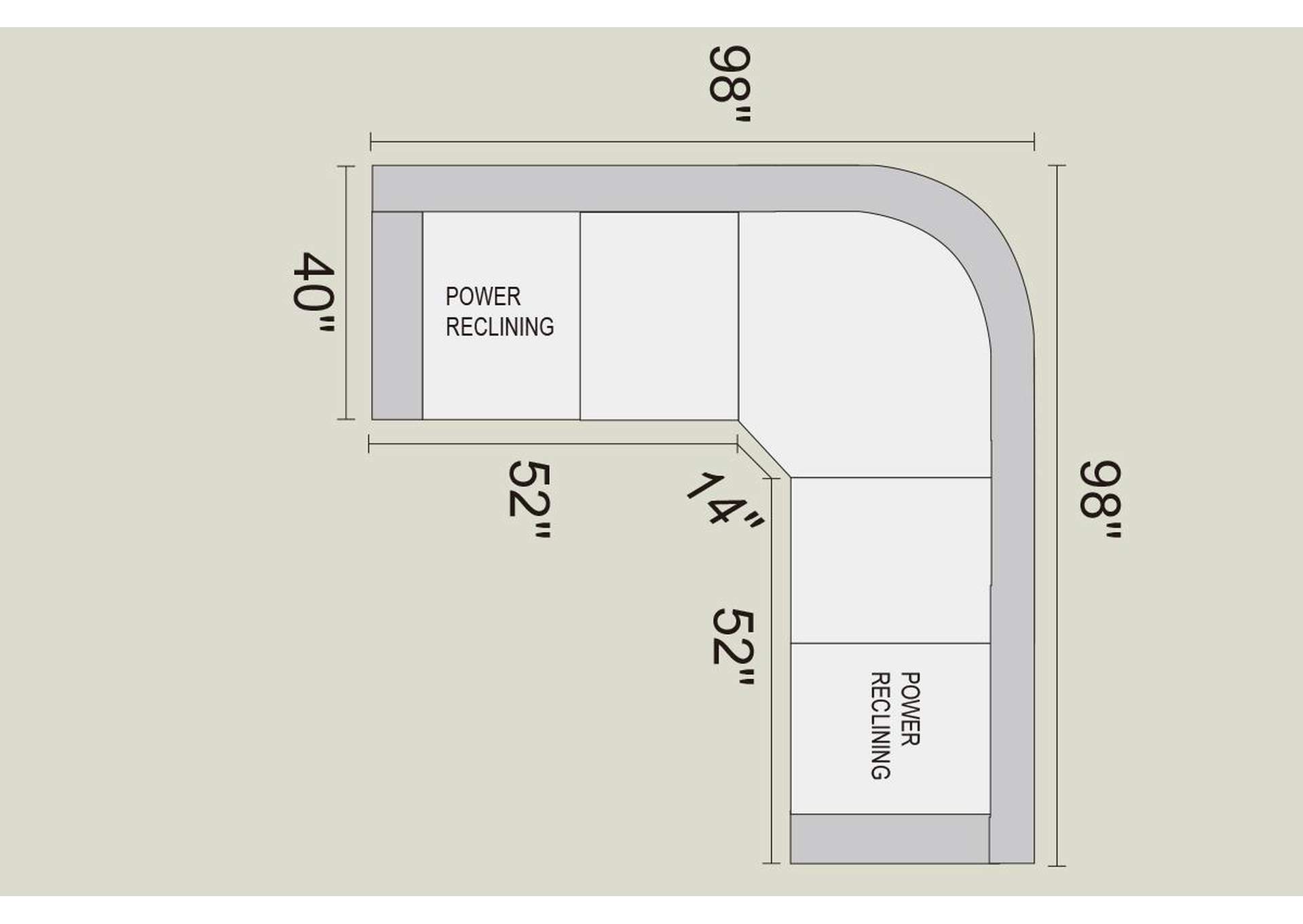 Power Motion Sectional,Poundex