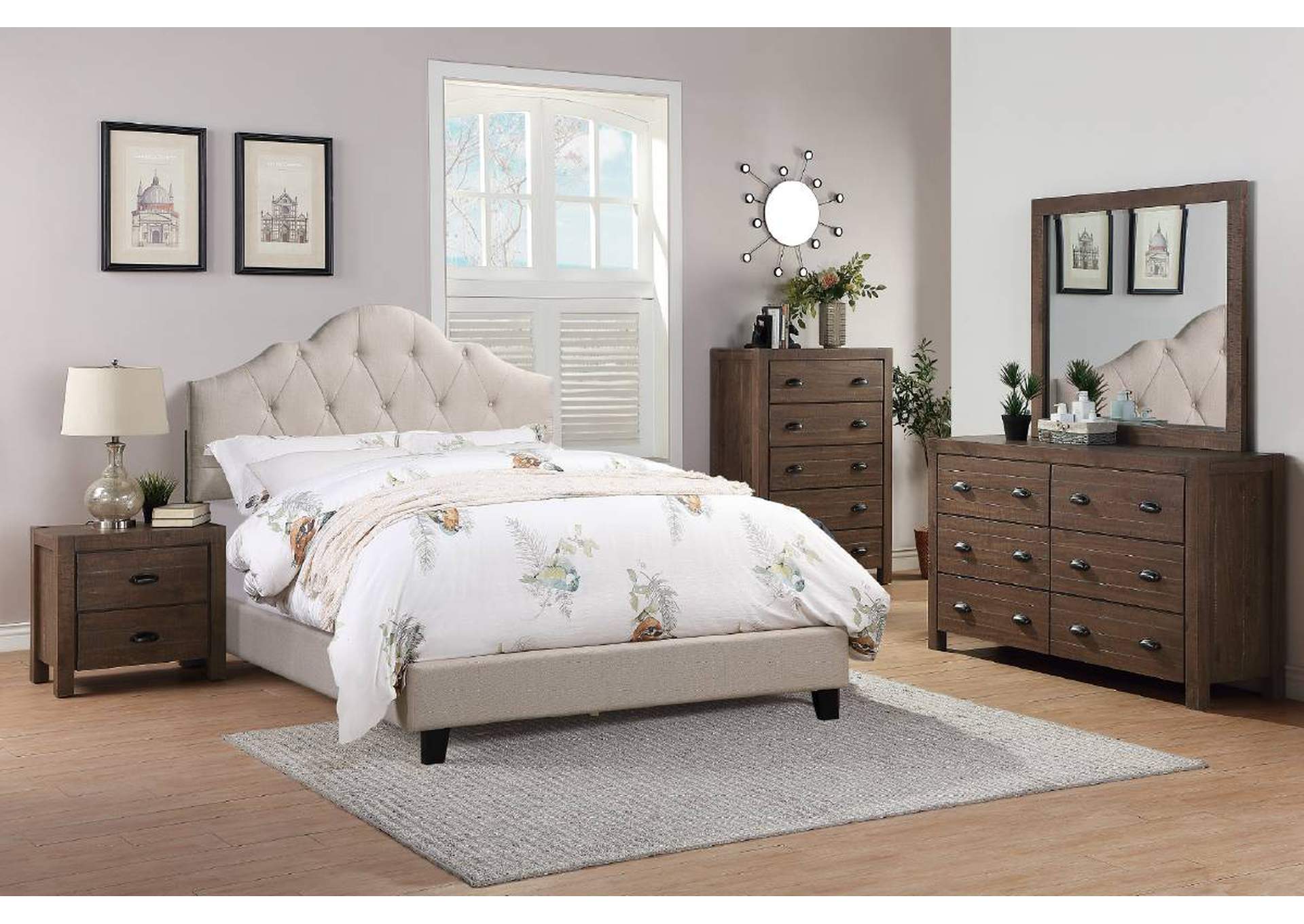 California King Bed,Poundex