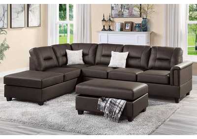 Image for 3-PC SECTIONAL SET Espresso PU