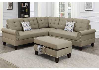 Image for 3-PC SECTIONAL W/2 ACCENT PILLOW (OTTOMAN INCLUDED)