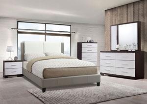 Image for White/Dark Brown Dresser and Mirror