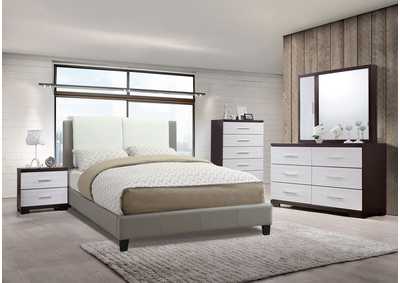 Image for White/Grey California King Bed w/Dresser and Mirror