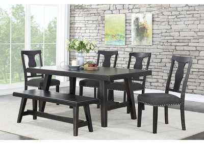 Image for Dining Chair/Wooden Back/Black [Set of 2]