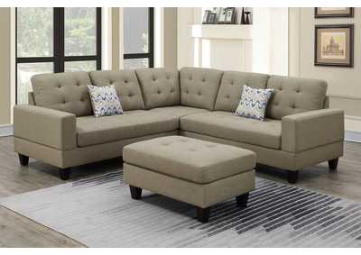 Image for 3-PC SECTIONAL W/2 ACCENT PILLOW (OTTOMAN INCLUDED)