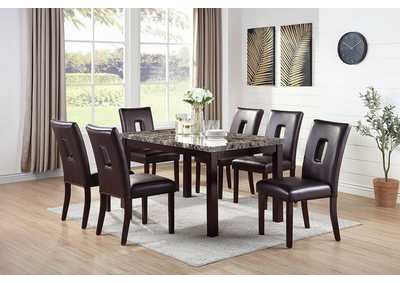 Dining Chair W Pu In Chocolate [Set of 2]