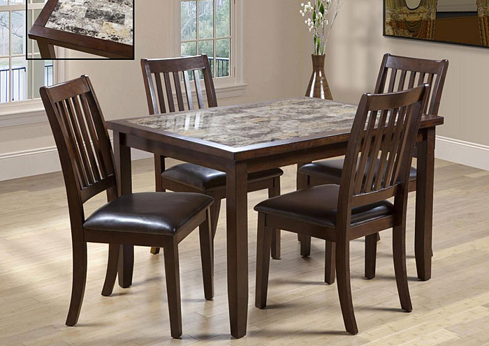2096 5 PIECE FAUX MARBLE DINING SET,Primo International