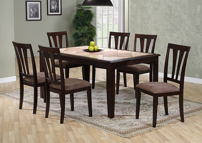 6092 2 Tone Tile Top Table 4 Chairs, Tiled Top Table And Chairs