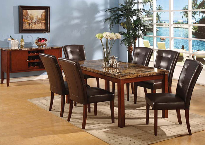 8812 Faux Marble Top Dining Table 4 Chairs Rbs Furniture Bronx Ny