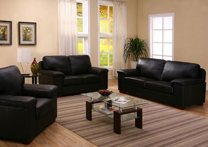 Image for Bonaventure Black Leather Sofa