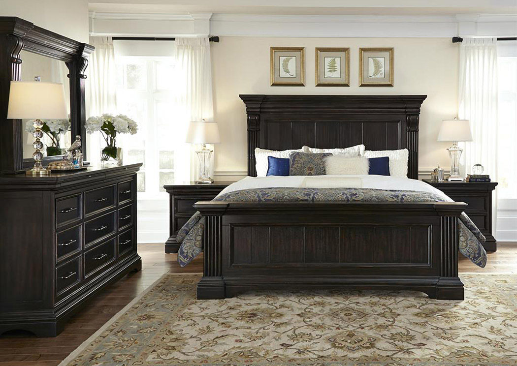 Caldwell Dark Brown Panel California, California King Bed Sets Furniture