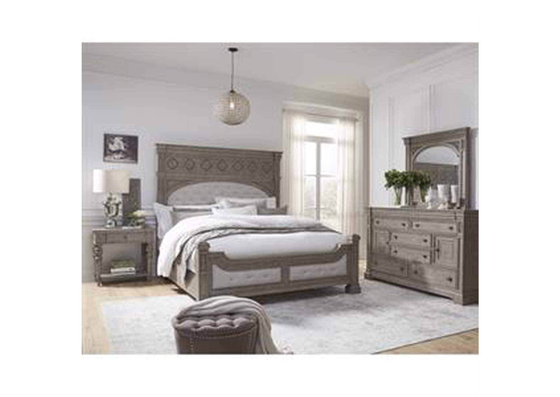 Kingsbury Light Gray Panel King Bed Southern Furniture Co. Inc.
