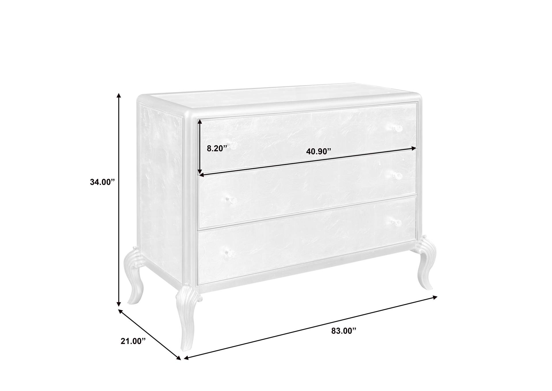 Three Drawer Eglomise Accent Chest,Pulaski Furniture