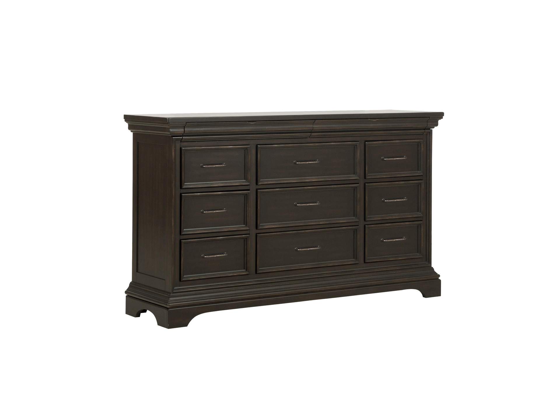 Caldwell Dark Brown Dresser & Mirror,Pulaski Furniture