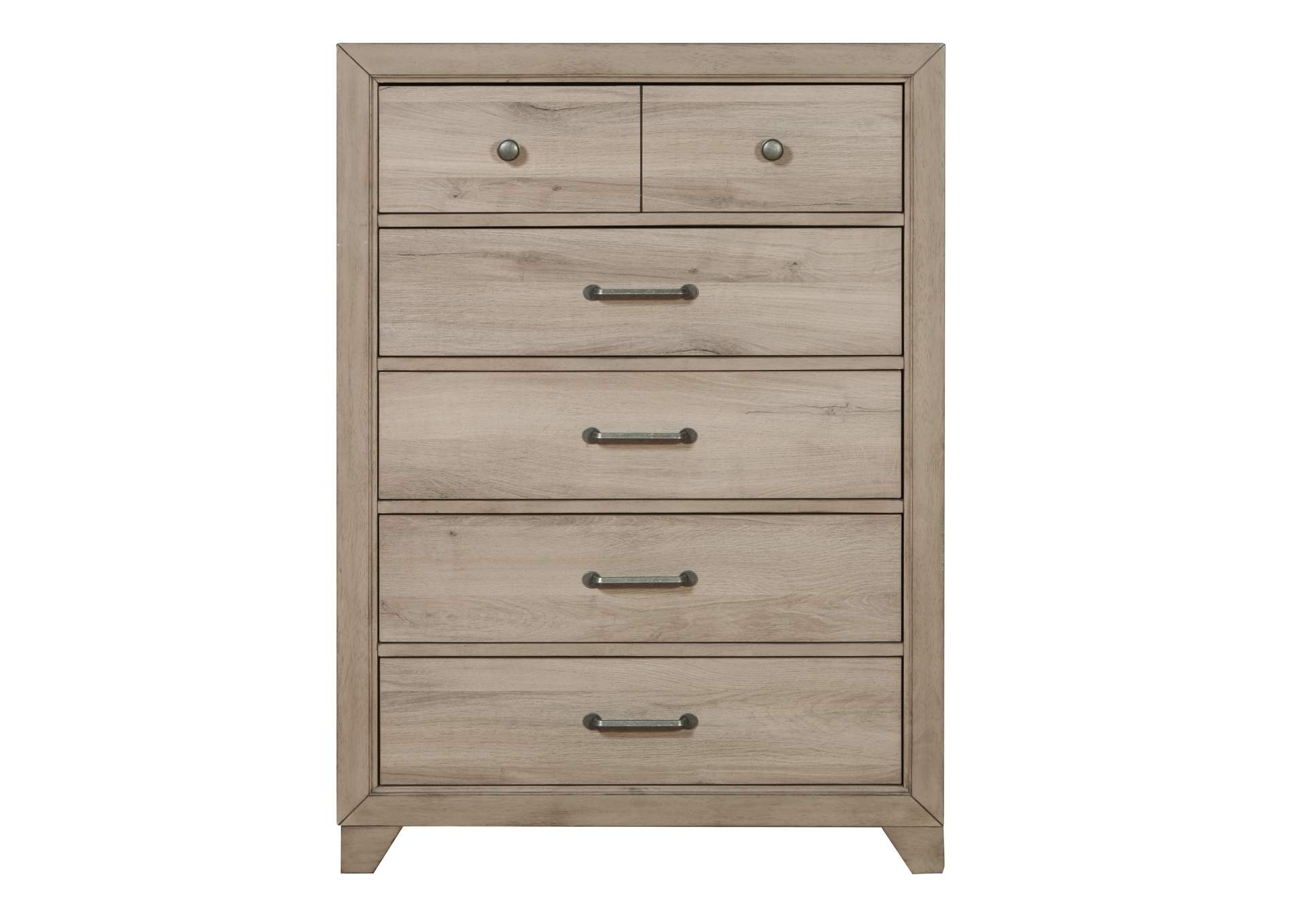 Kids 5 Drawer Vertical Chest in River Birch Brown,Pulaski Furniture