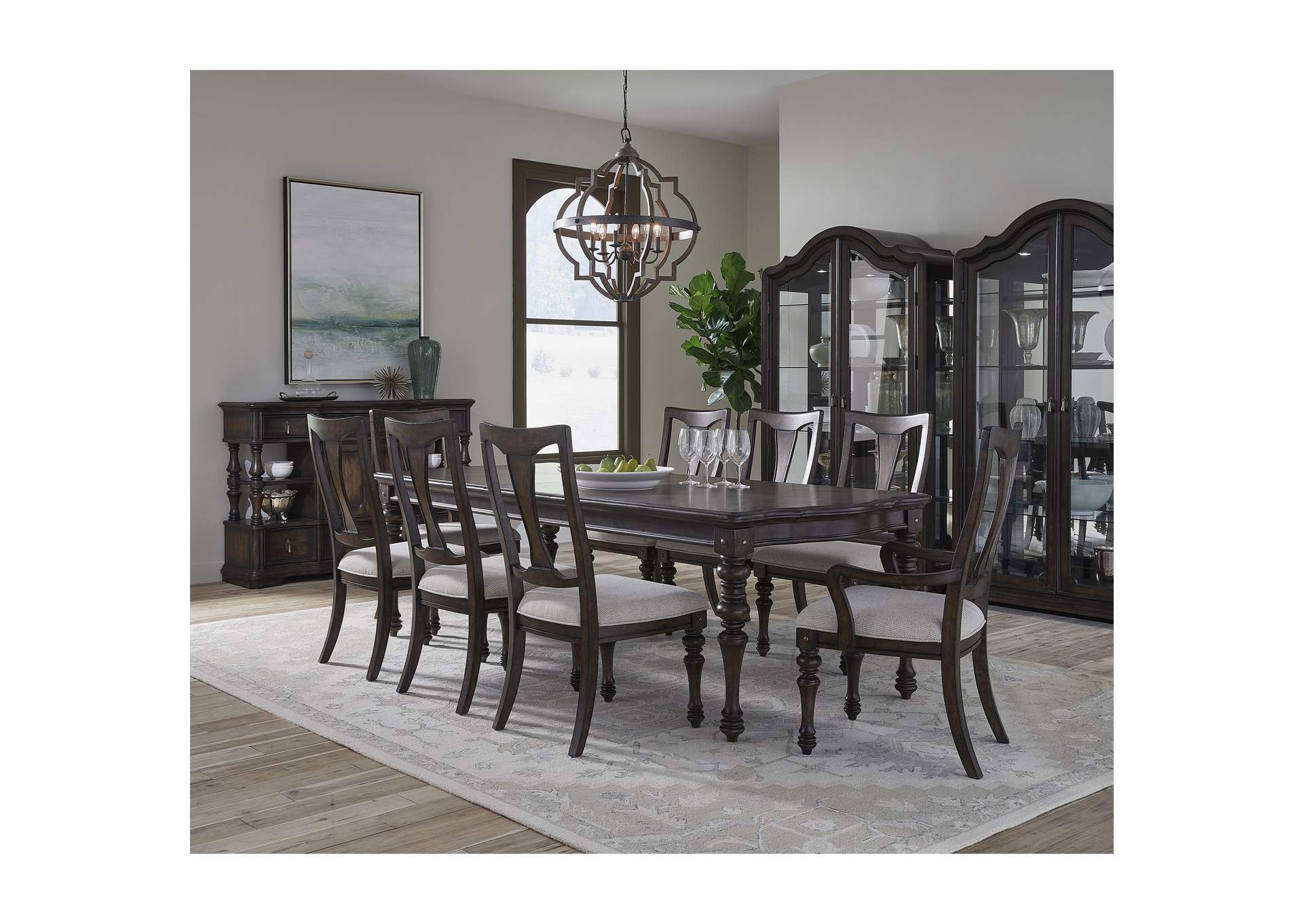 Cooper Falls Dining Table with Turned Legs,Pulaski Furniture