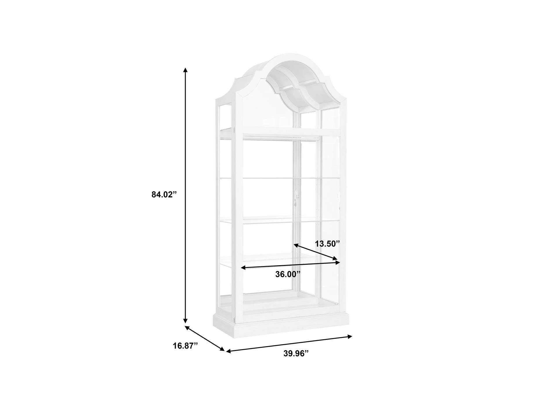 Mirrored Back Sliding Door Curio with Puck Light,Pulaski Furniture