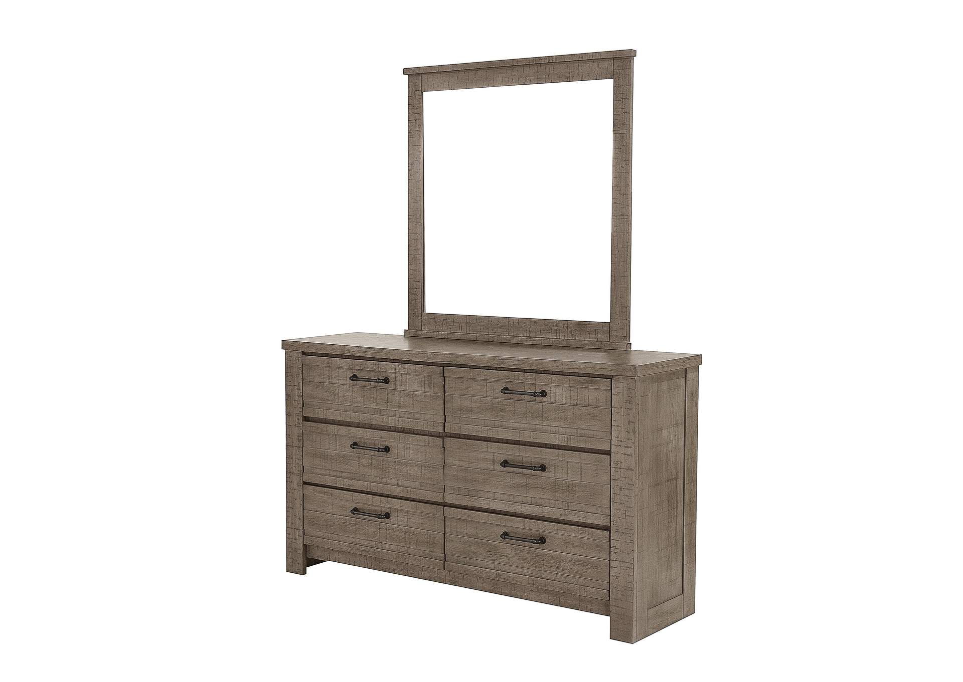 Ruff Hewn 6 Drawer Dresser in Weathered Taupe,Pulaski Furniture