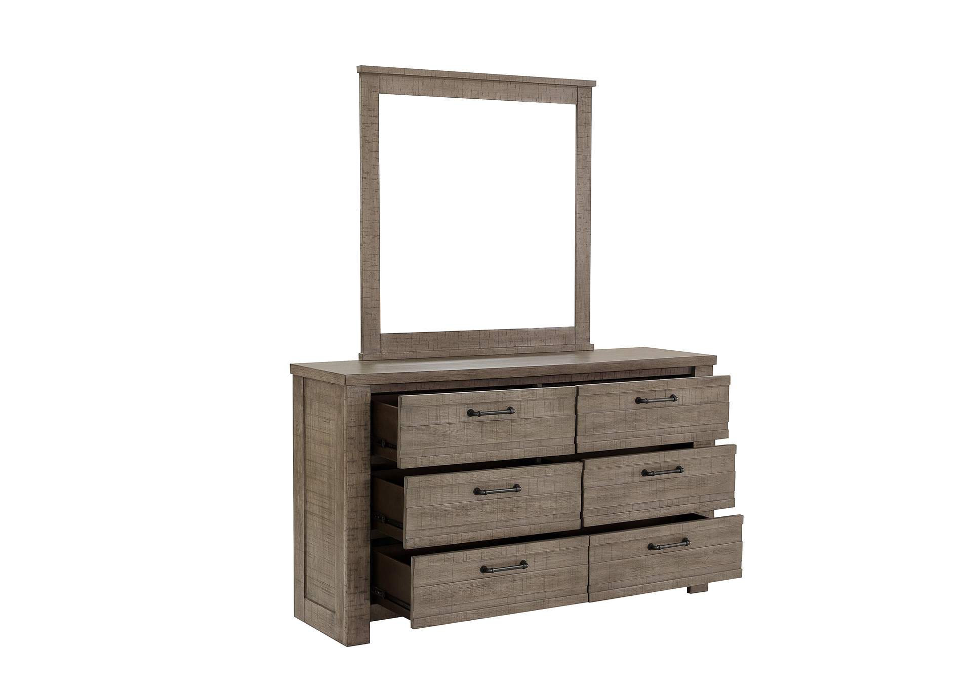 Ruff Hewn 6 Drawer Dresser in Weathered Taupe,Pulaski Furniture