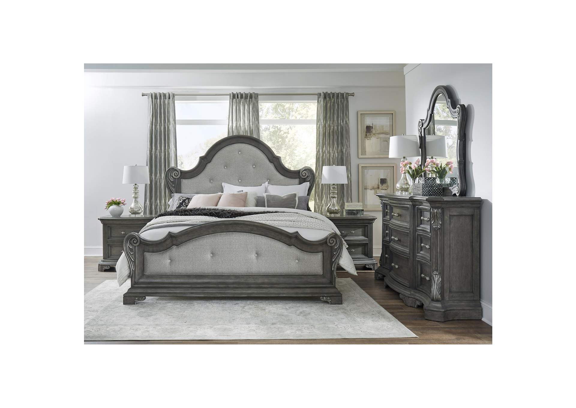 Vivian California King Upholstered Panel Bed,Pulaski Furniture