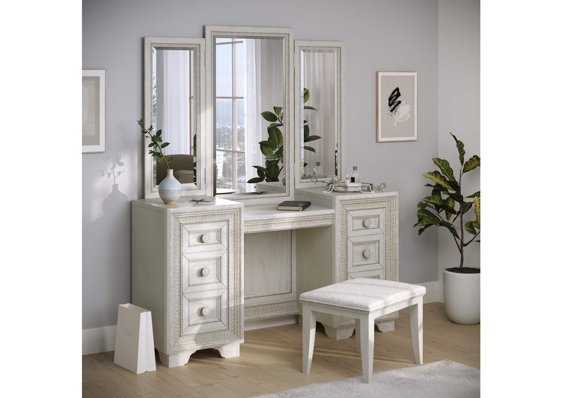 Camilla Vanity & Mirror & Stool,Pulaski Furniture