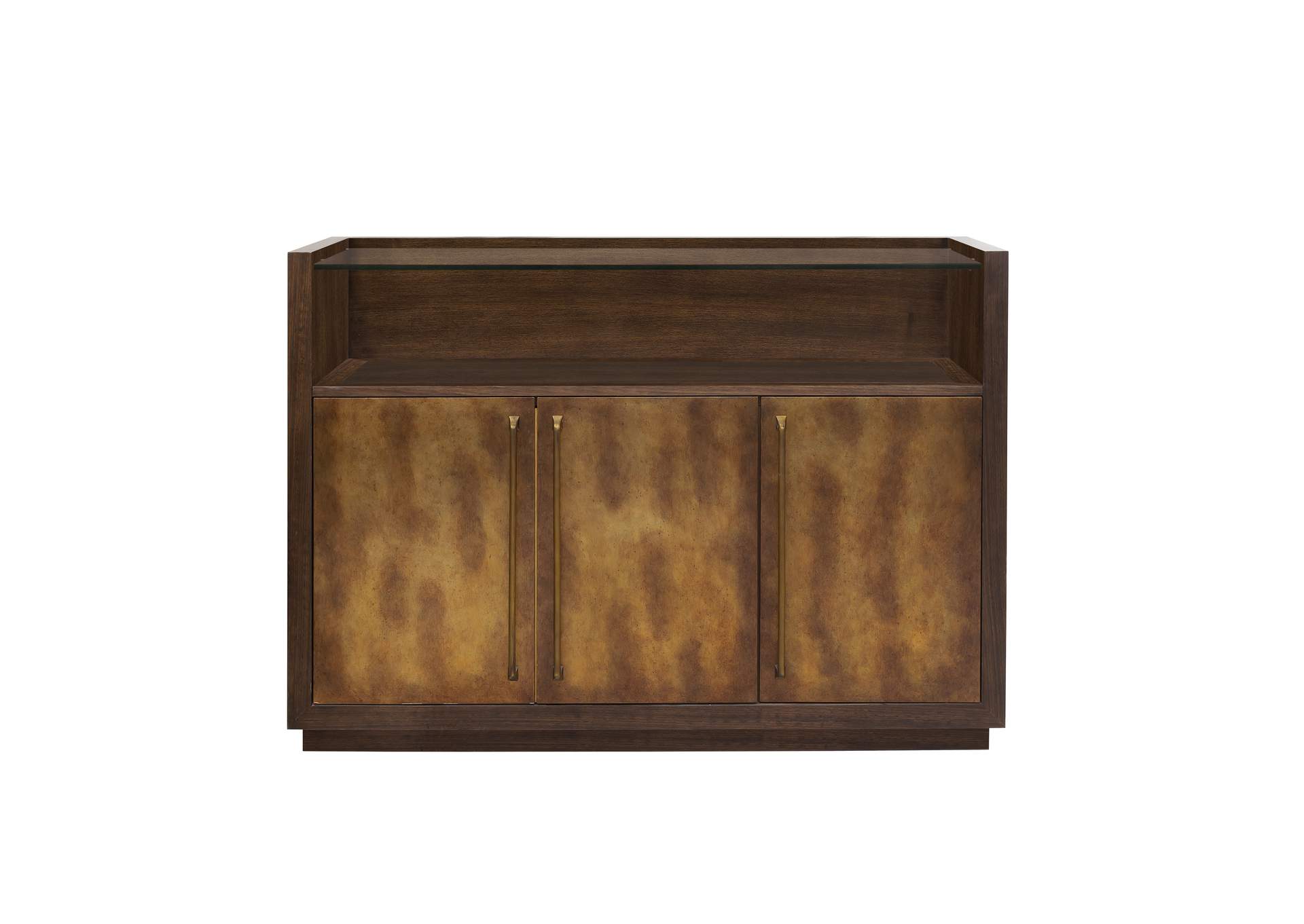 3 Door Bar Cabinet with Glass Shelves,Pulaski Furniture