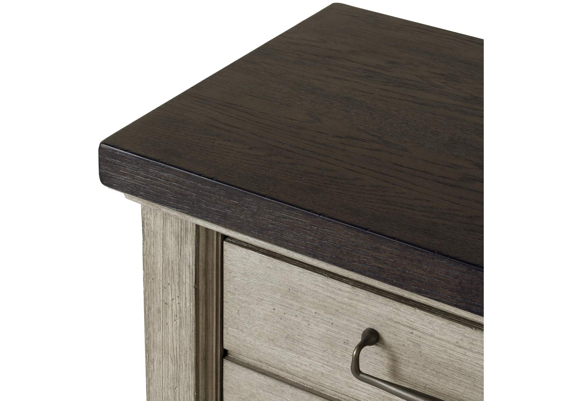 2 Drawer USB Charging Nightstand in Farmhouse Grey,Pulaski Furniture