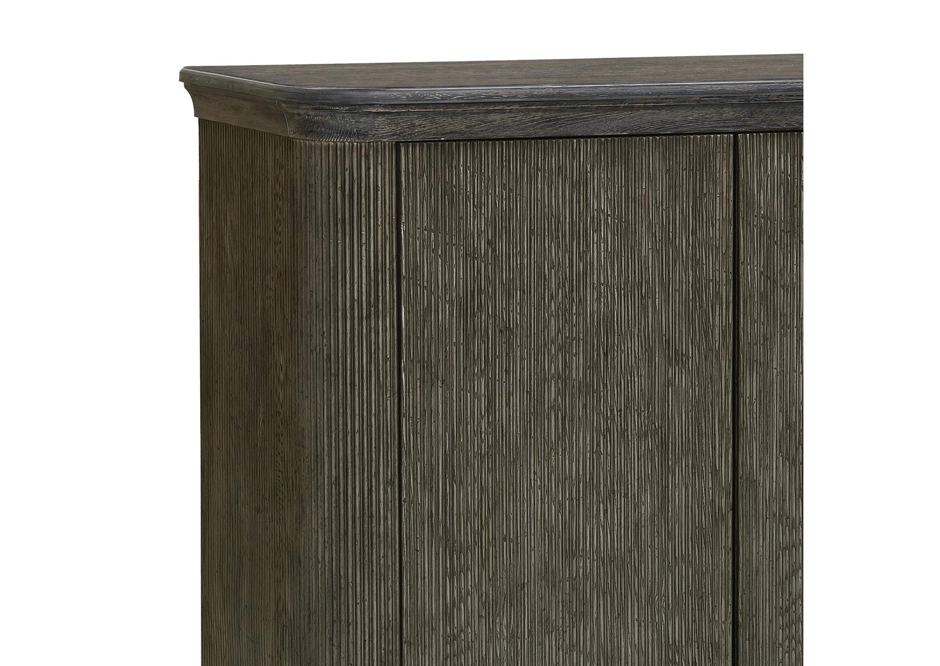 Reeded 2 Door Accent Chest with Shelves,Pulaski Furniture