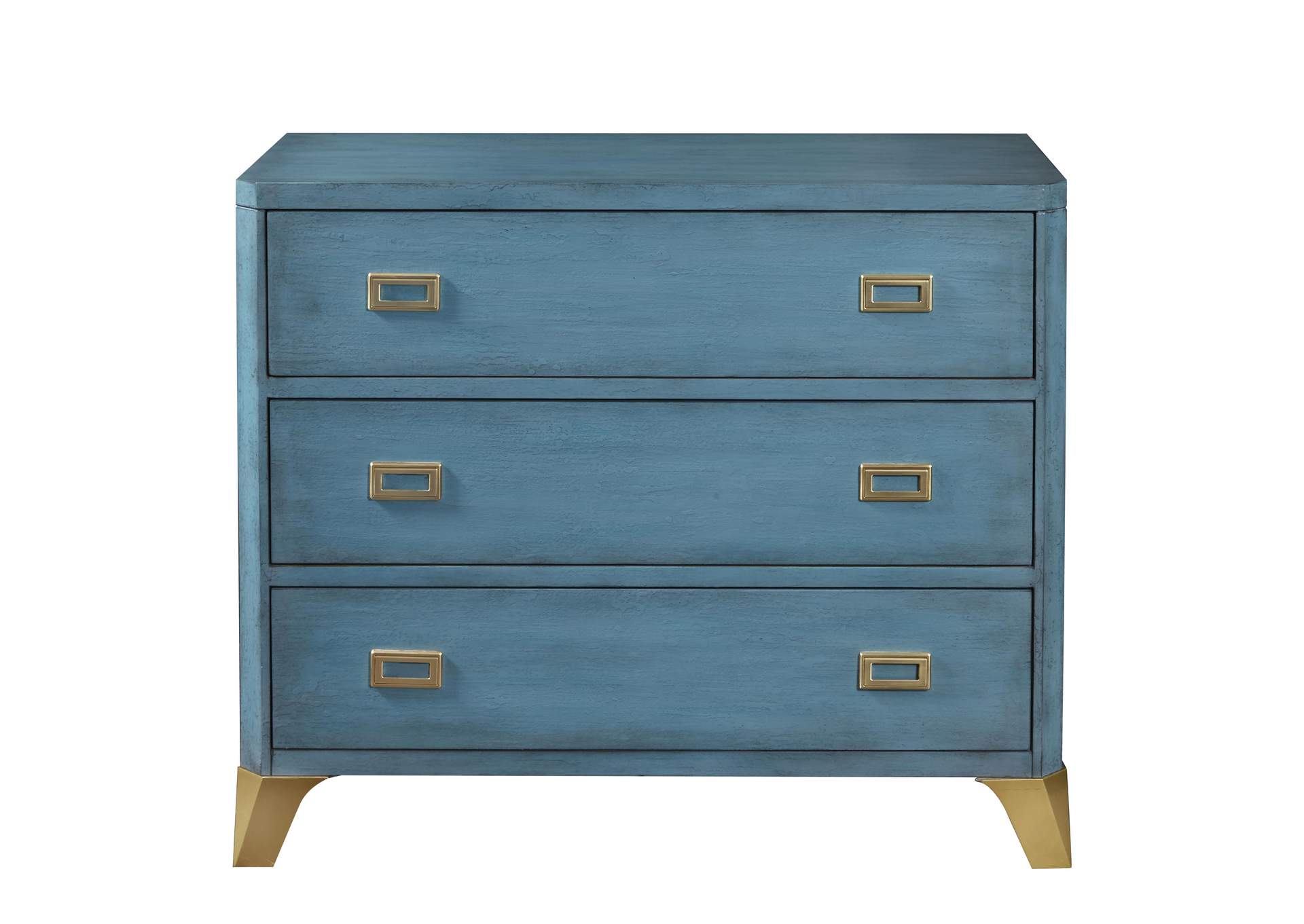 Three Drawer Turquoise Blue Accent Chest,Pulaski Furniture