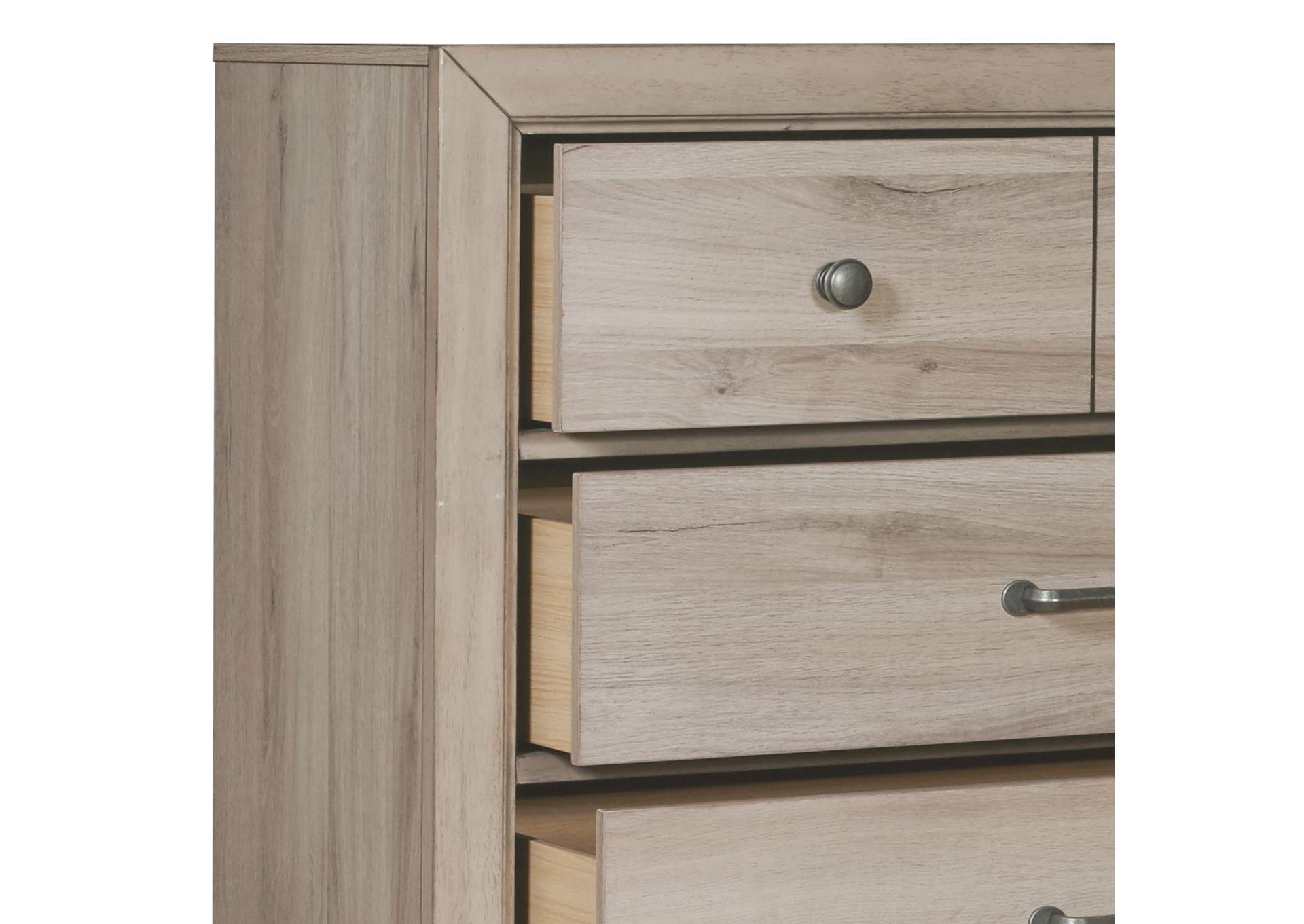 Kids 5 Drawer Vertical Chest in River Birch Brown,Pulaski Furniture