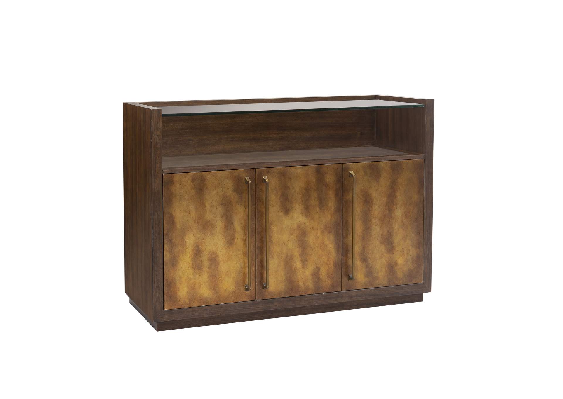 3 Door Bar Cabinet with Glass Shelves,Pulaski Furniture