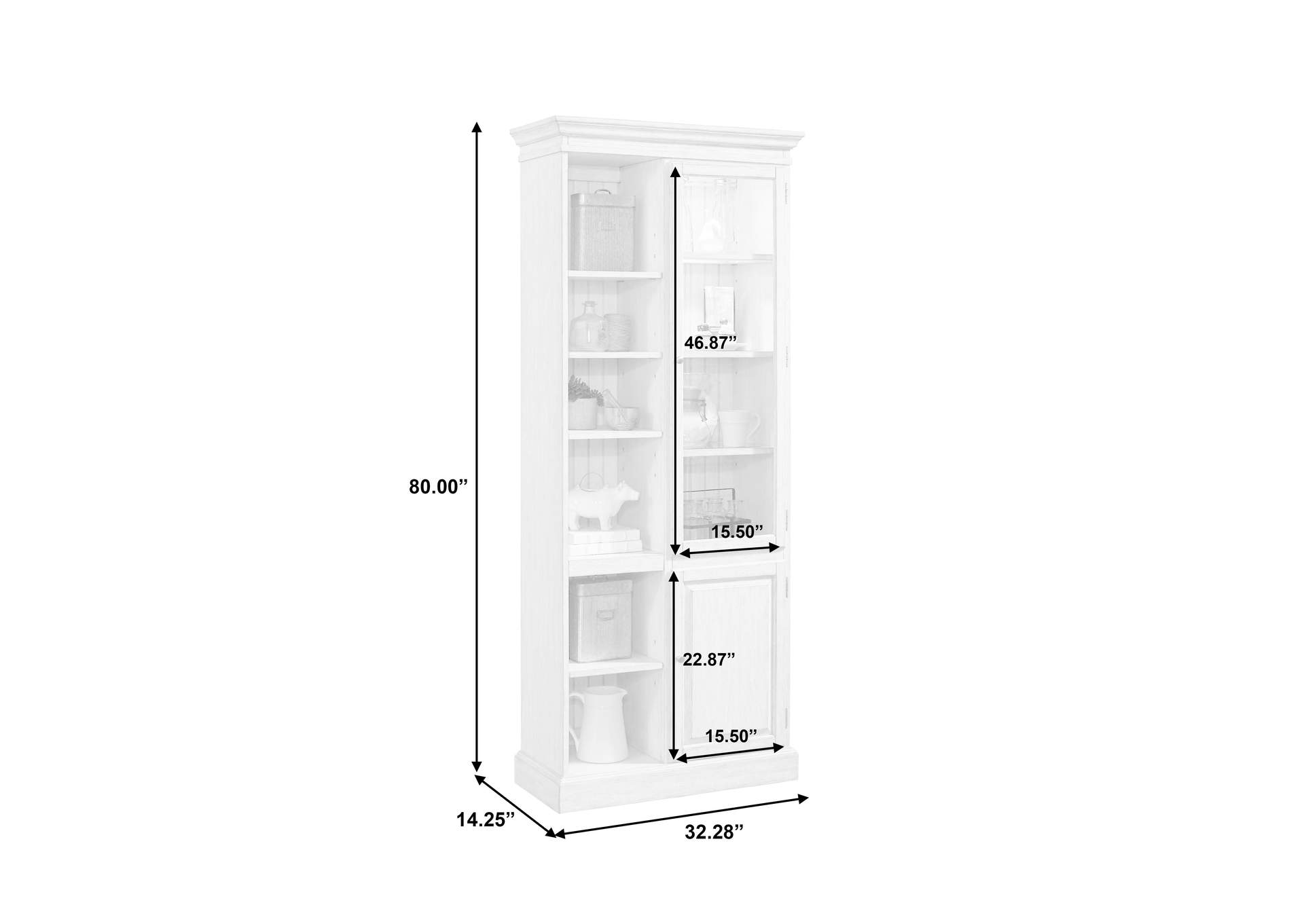 Display Curio Cabinet in Light Gray,Pulaski Furniture