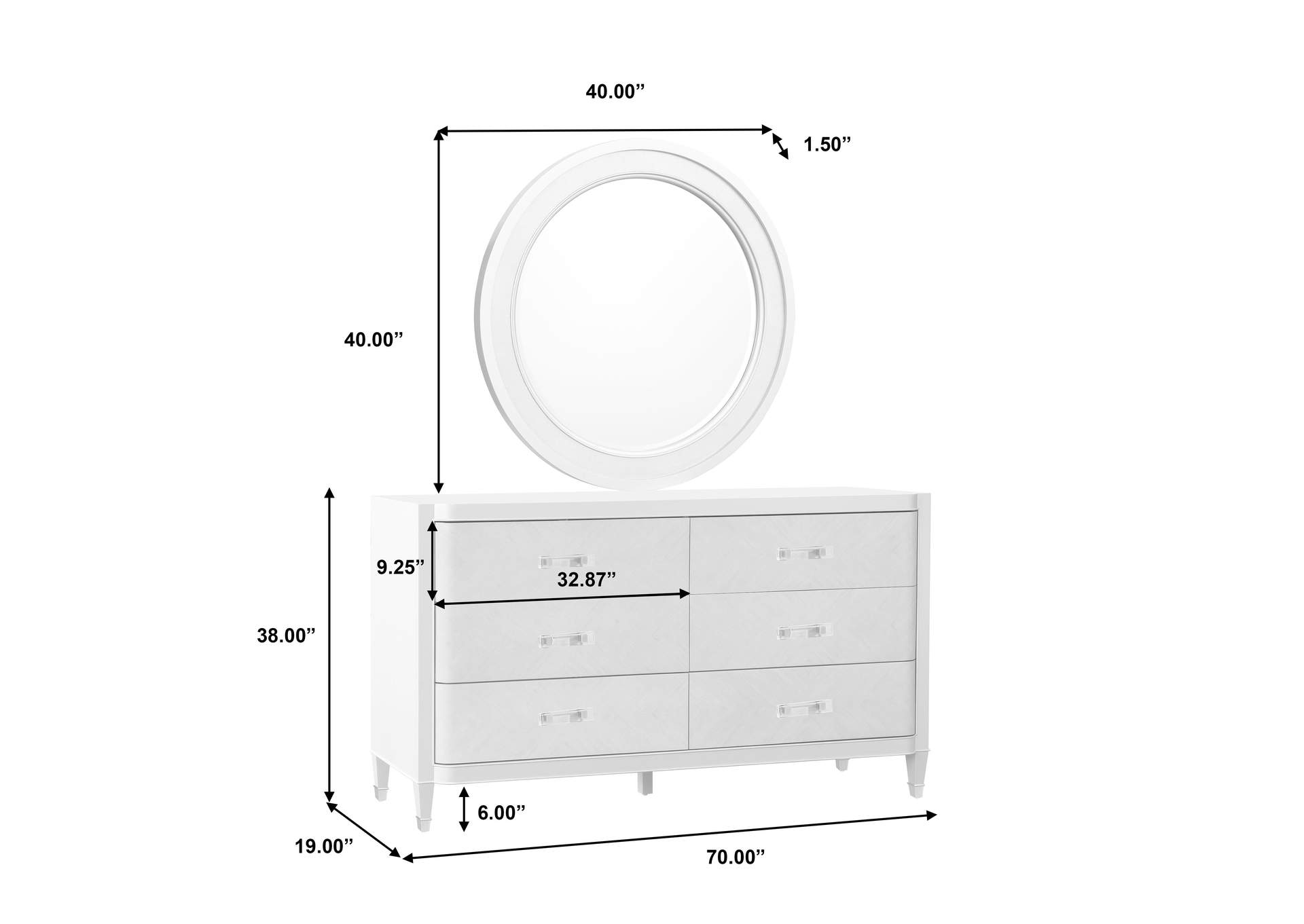 Zoey 6 Drawer Dresser,Pulaski Furniture