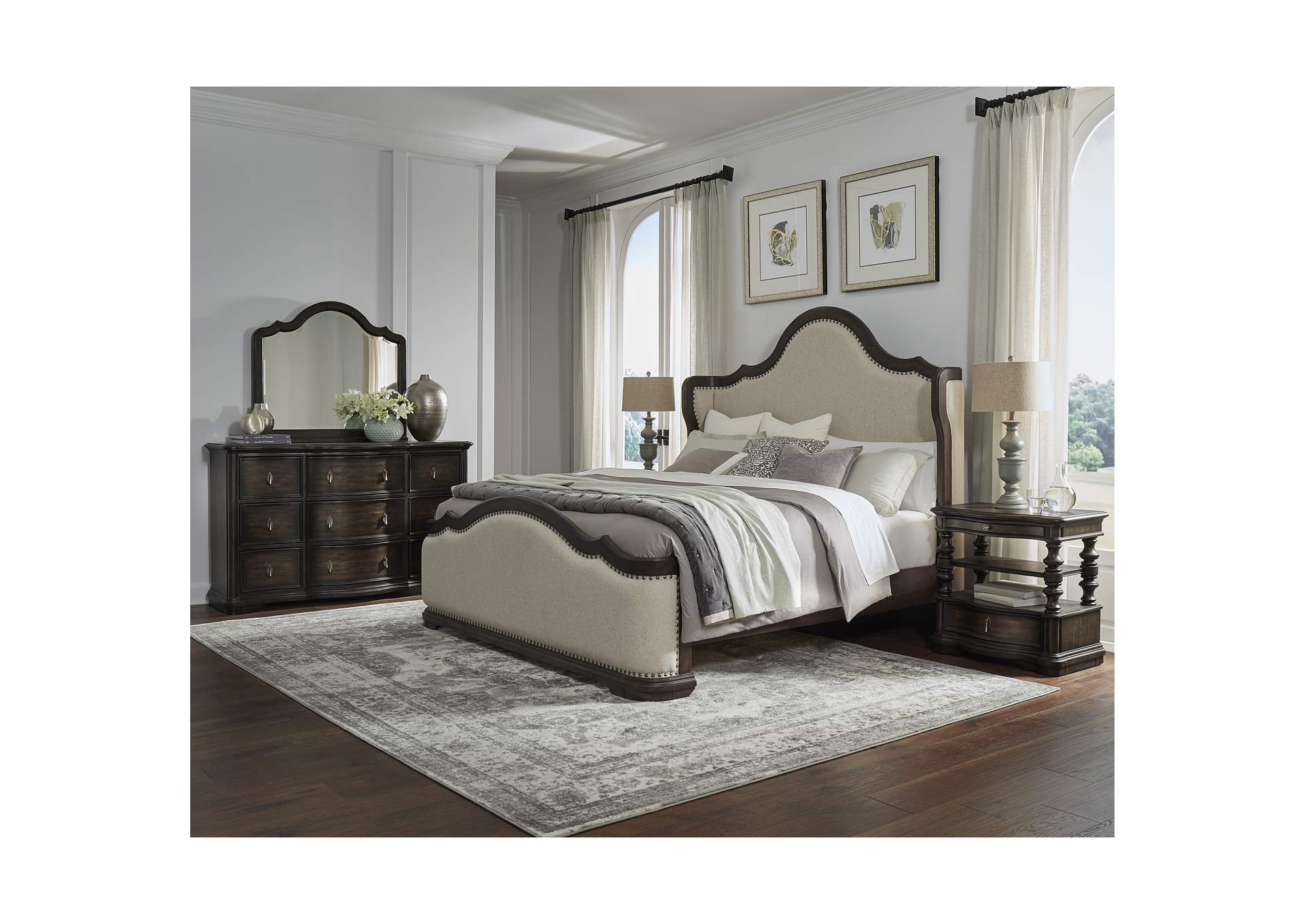 Cooper Falls Shelter-Back Queen Upholstered Bed,Pulaski Furniture