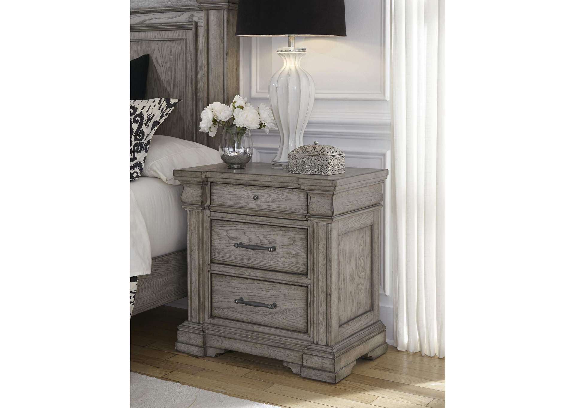 Madison Ridge 3 Drawer Nightstand in Heritage Taupe,Pulaski Furniture