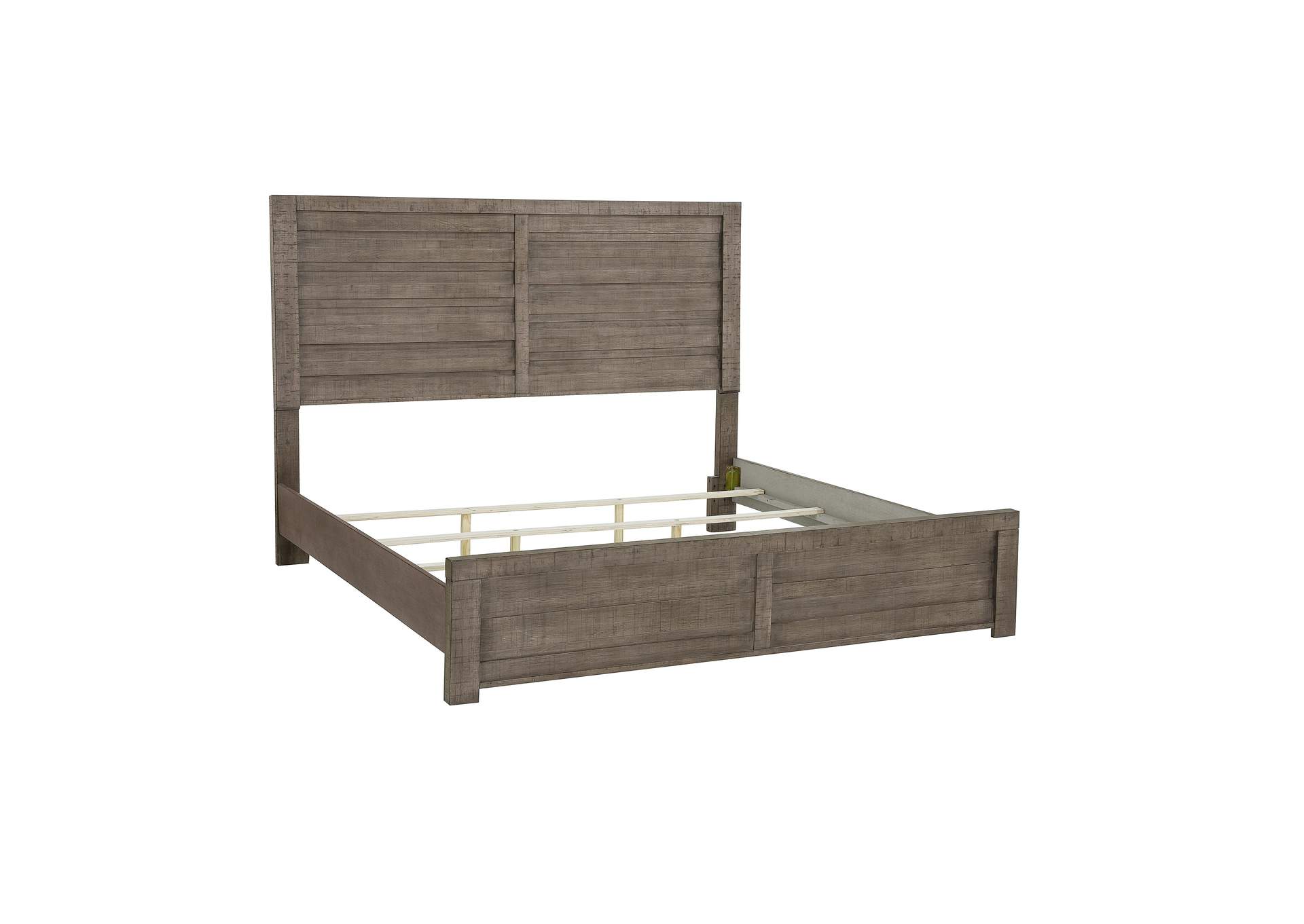 Ruff Hewn Queen Panel Bed in Weathered Taupe,Pulaski Furniture