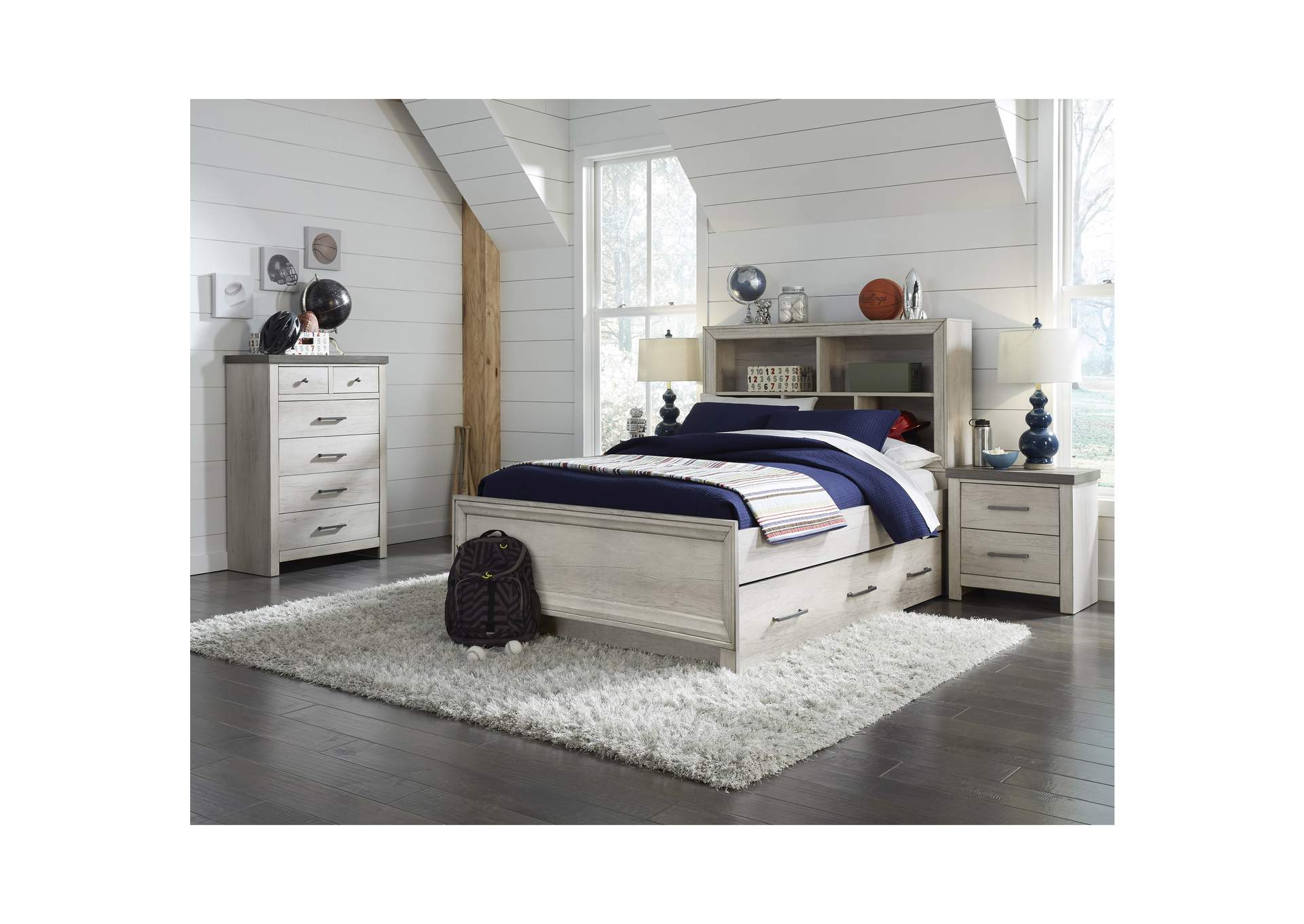 Riverwood Twin Bookcase Panel Bed with Trundle,Pulaski Furniture