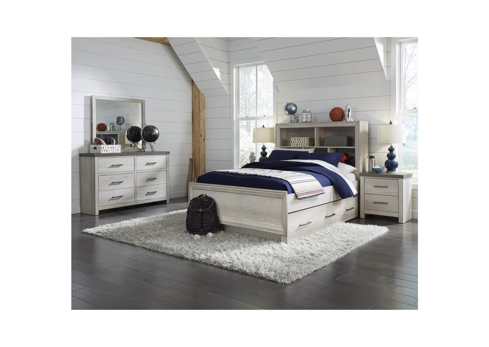 Riverwood Twin Bookcase Panel Bed with Trundle,Pulaski Furniture