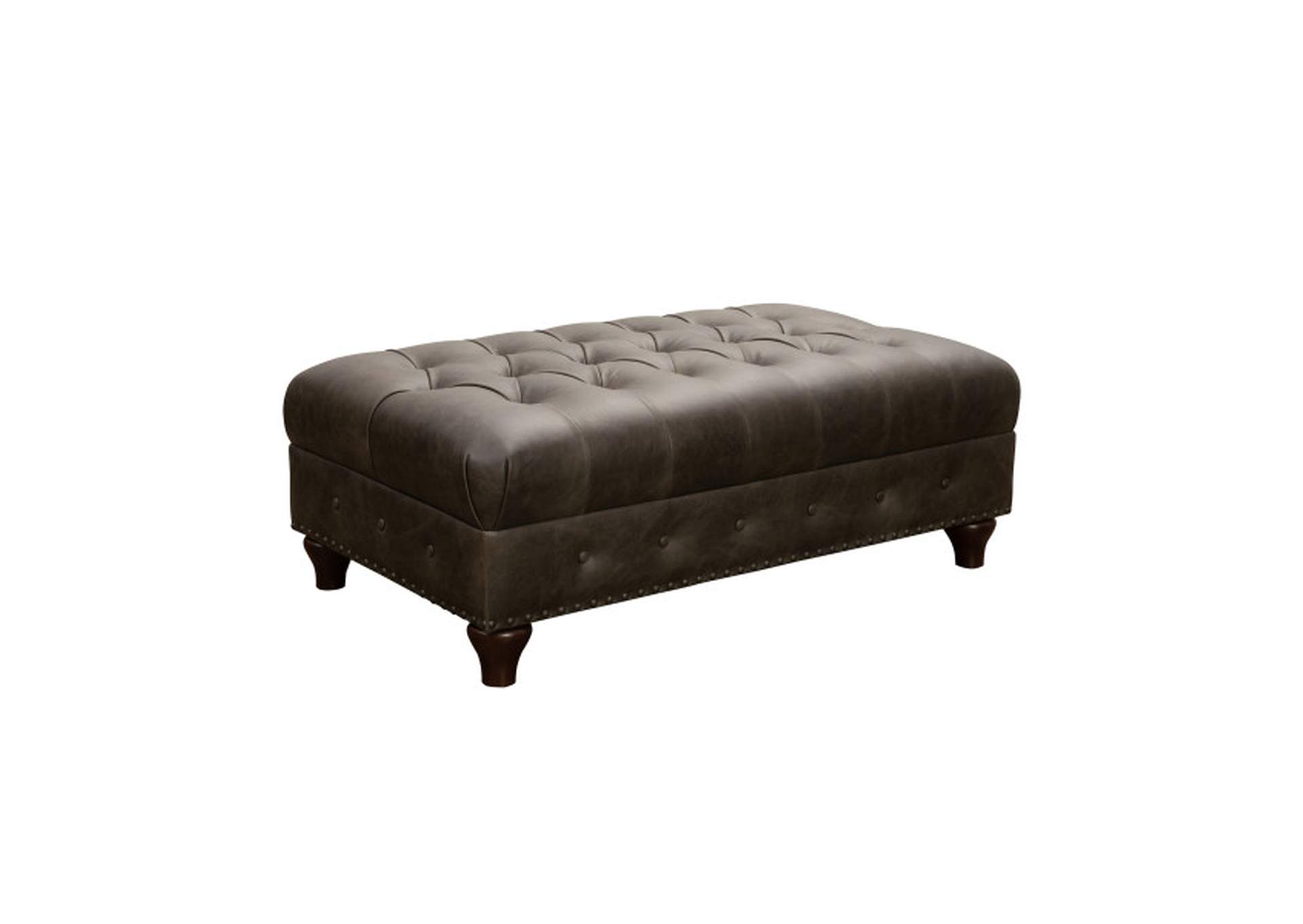 Charlie Leather Cocktail Ottoman in Heritage Brown,Pulaski Furniture