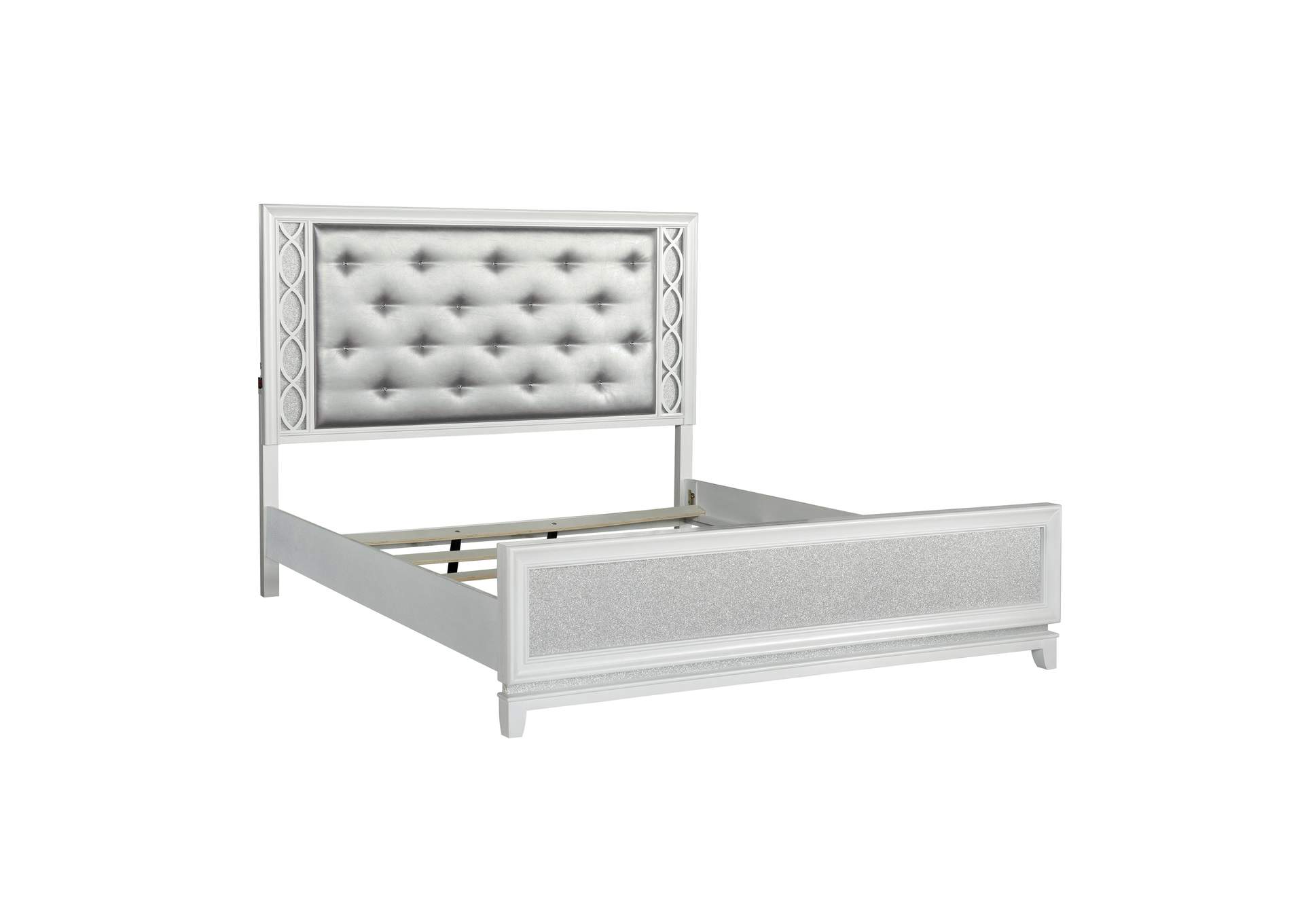 Starlight Queen Upholstered Panel Bed with LED Lights,Pulaski Furniture